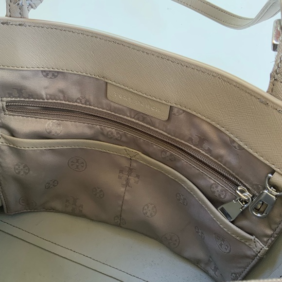 Tory Burch Leather York Tote Grey Saffiano Leather Purse - Picture 7 of 16